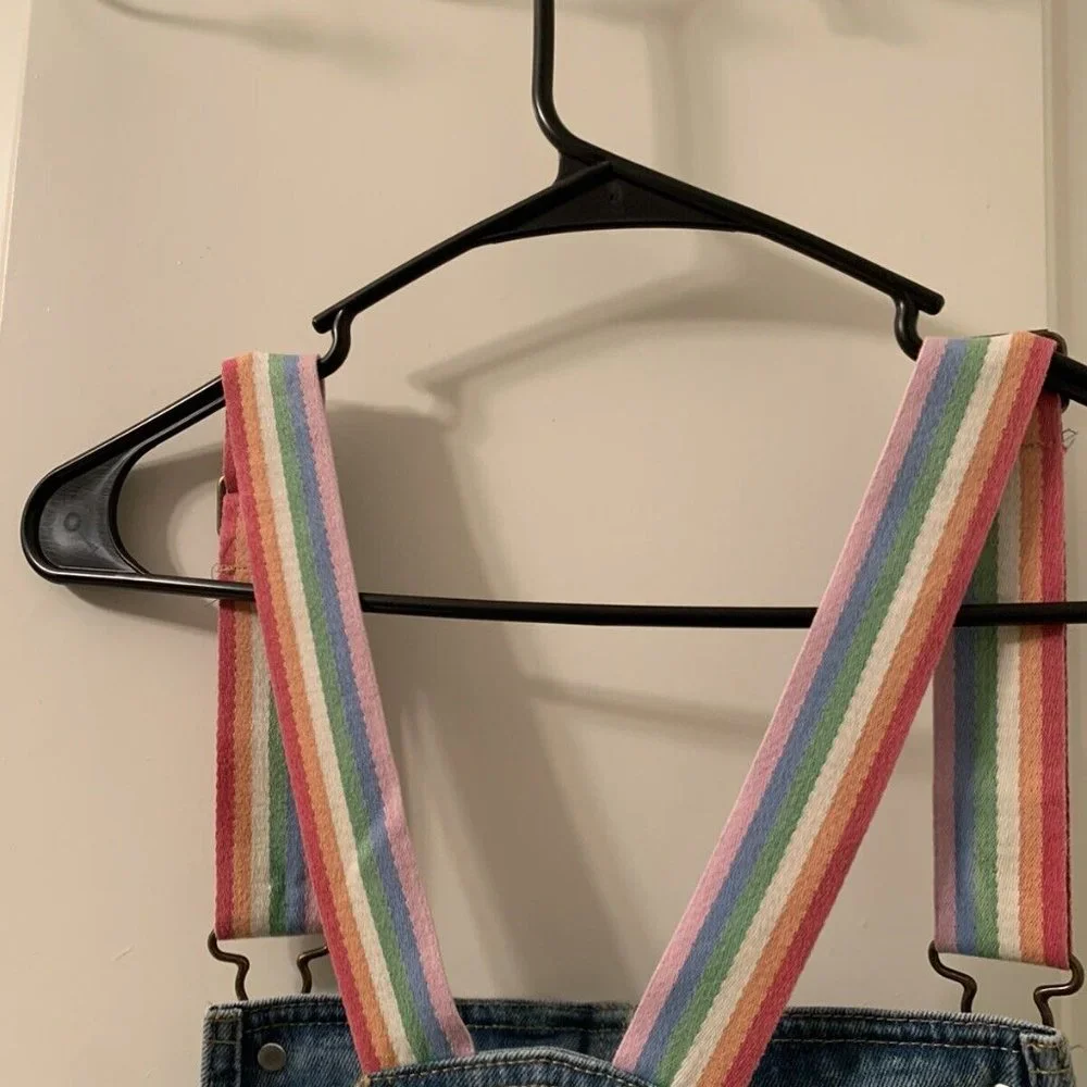 Take Pride Denim Overalls Shortalls Rainbow Straps